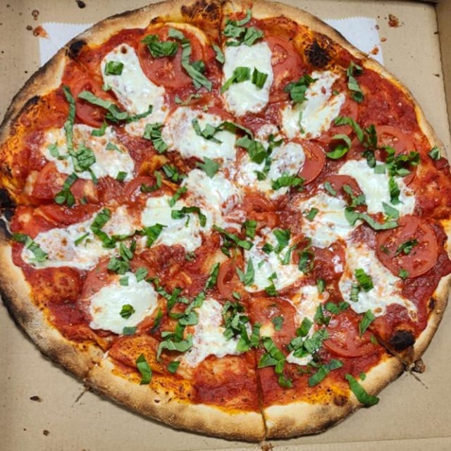 Margherita Pizza Large 14" Deep Dish Pan.