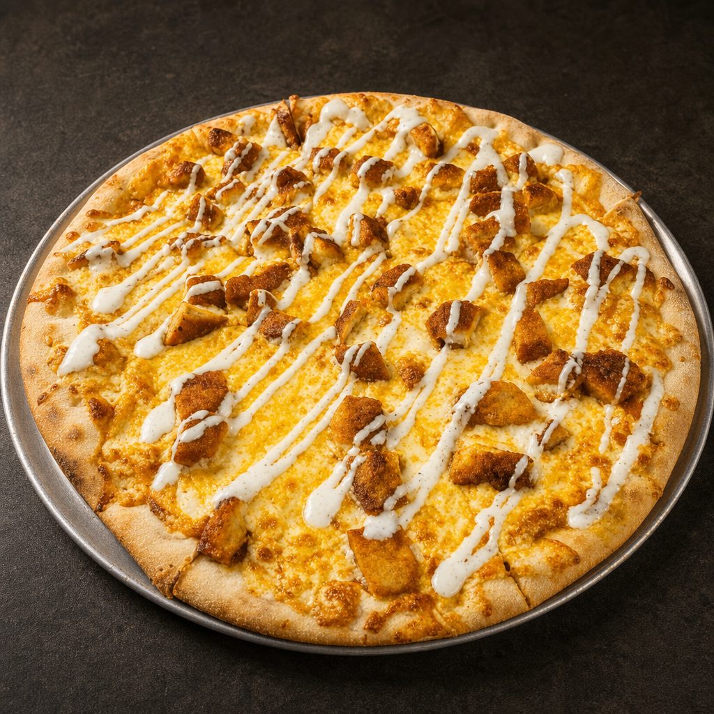 Buffalo Chicken Pizza Large 14" Deep Dish Pan.