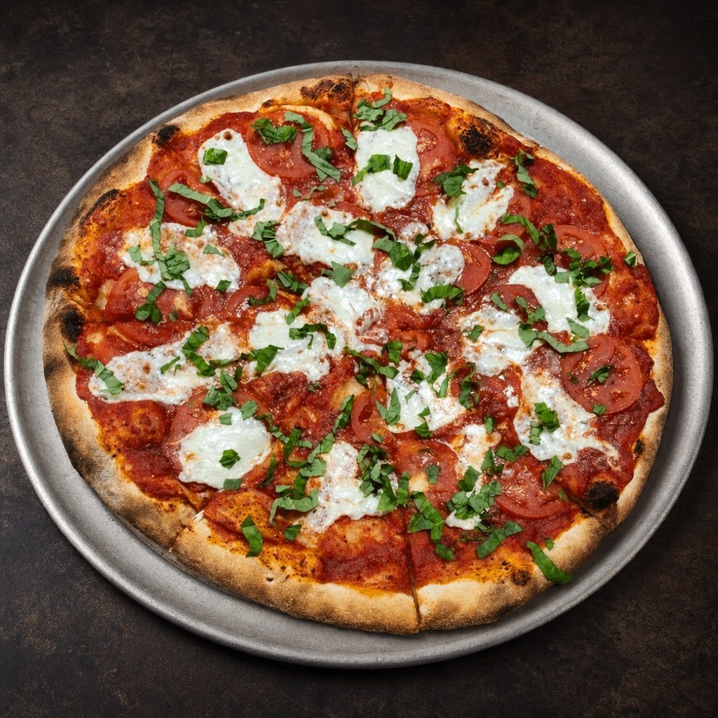 Margherita Pizza Small 10" Deep Dish Pan.