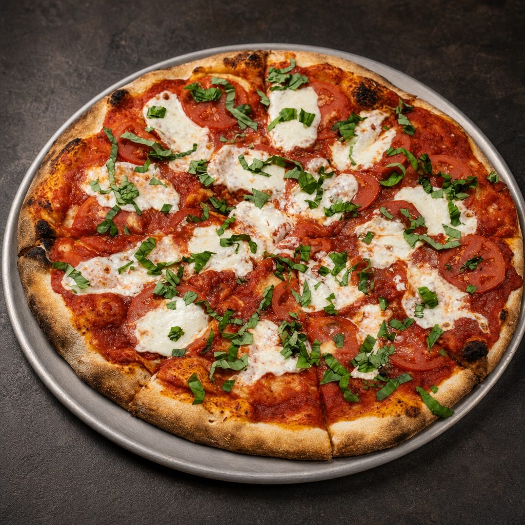 Margherita Pizza Large 14" Deep Dish Pan.