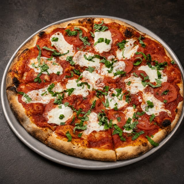 Margherita Pizza Large 14" Deep Dish Pan.