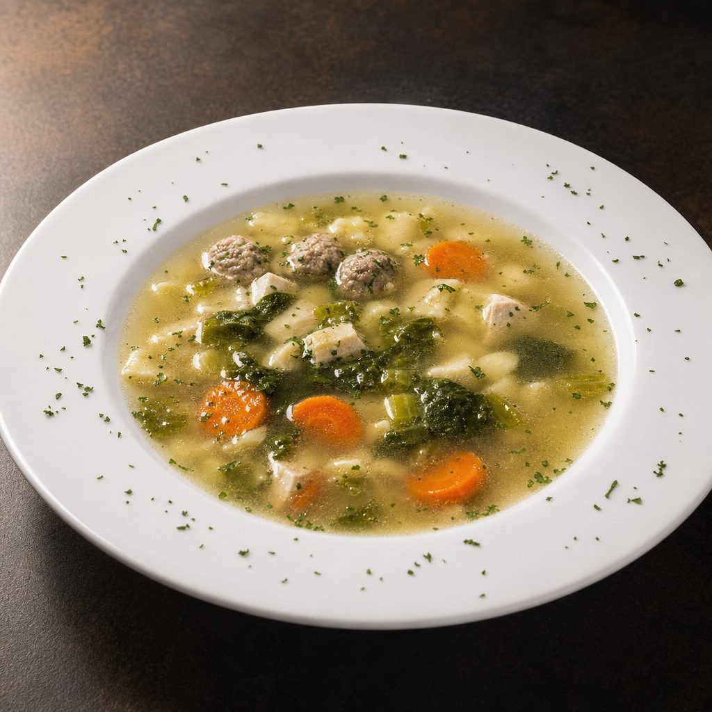Homemade Italian Wedding Soup (Bowl).